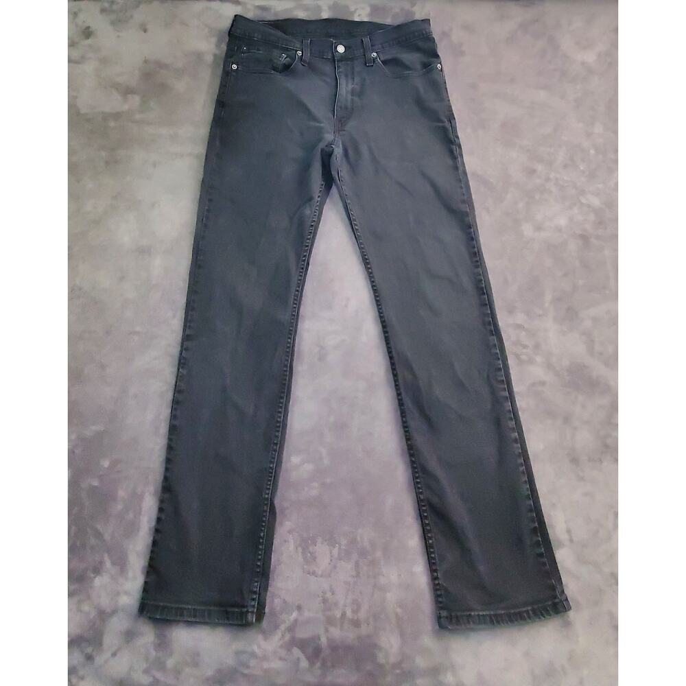 Levis 514 Black Jeans Mens Size 34x34 Slim Straight Fit Cotton Blend C24-12